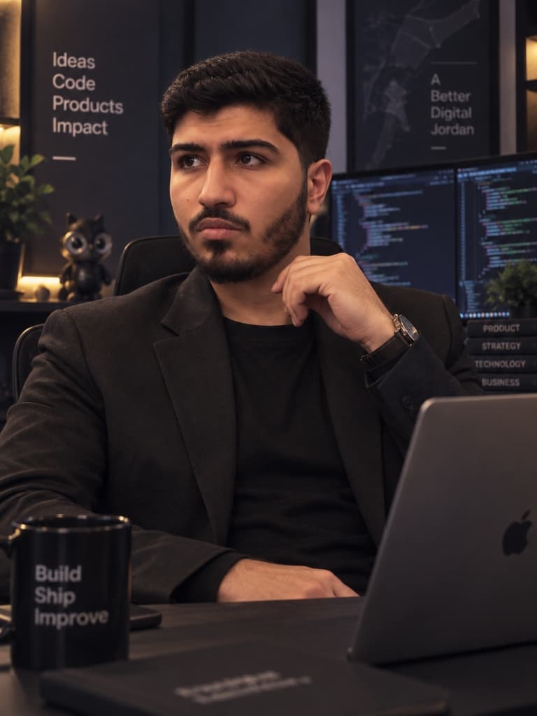 حاتم بشناق في مساحة عمله